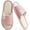 Pink, variant on CHICVOMEY Womens Slippers Breathable Anti-Slip Open Toe Slippers Lightweight Linen Home Shoes for Bedroom Slippers for Women and Men