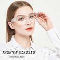 thumbnail image 4 of OCCI CHIARI Clear Reading Glasses for Women 6.00 Square Oversized Readers 100 150 200 250 300 350 400 500 600(Clear, 6.0), 4 of 8