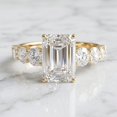 thumbnail image 4 of Rosec Jewels 3 Carat Lab Grown Diamond Emerald Cut Engagement Ring with Side Stones - IGI Certified - E-VS1 Quality, 14K Yellow Gold, US 3.50, 4 of 8