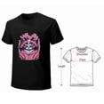 thumbnail image 3 of Cartoon Cat T-shirt Black and pink T-shirt Unisex tees Casual Short sleeve, 3 of 5