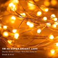 thumbnail image 4 of Guirnalda de luces YZhouD a pilas (2 unidades, 5 m, 50 LED, alambre de cobre plateado, luces brillantes para Halloween, Navidad, dormitorio, interior, exterior, boda, dormitorio, decoración (blanco, 4 of 8