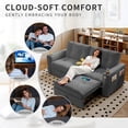 thumbnail image 6 of Hommoo 70" Convertible 2-in-1 Pull Out Couch Bed, Multi-Functional Corduroy Loveseat Sleeper Sofa Bed, Gray, 6 of 7
