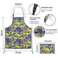 thumbnail image 3 of Yellow Lemon Fruit Clusters Blue Pattern Apron-Garden Aprons for Women with Pockets-Cotton Linen Waterproof Kitchen Cooking Gardening Aprons Adjustable for Kitchen,Cooking,BBQ and Salon 33x27 Inch, 3 of 7