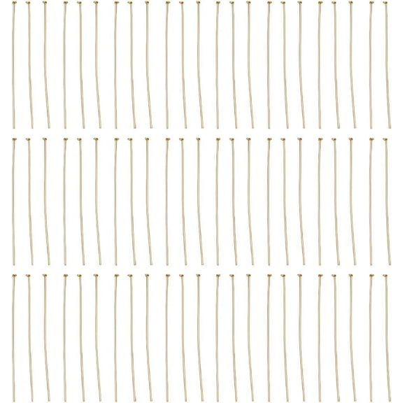1 Box 300Pcs Real 18K Gold Plated Flat Head Pin Jewelry Findings Flat Head Pins Earring Pin Flat Headpins Wire Flat Head Pins for Jewelry Making Accessories DIY Earrings Necklace Bracelet