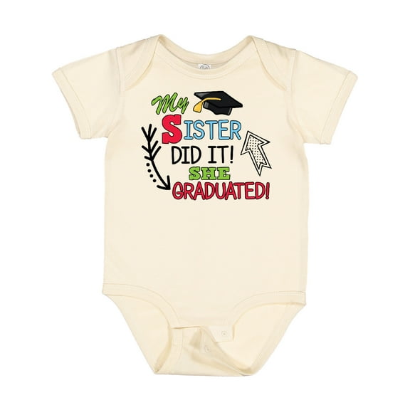 Inktastic My Sister Graduated with Cap and Arrows Boys Baby Bodysuit