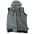 thumbnail image 2 of Previn Men's Sleeveless Hoodie Casual Slim Fit Zip Up Drawstring Plain Tank Top Hooded Vests Dark Grey US XL (Tag 3XL), 2 of 5