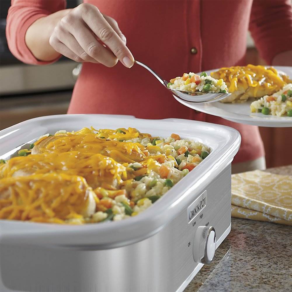 CrockPot 3.5 Quart Home Casserole Crock Kitchen Slow Cooker, Stainless