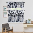thumbnail image 4 of Kitchen Window Curtains Valance and Tier Set, Antarctic Penguin Rod Pocket Tier Curtain Valance Set, Animal Gray White Art Light Filtering Cafe Curtains for Bedroom Living Room, 4 of 9