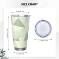 thumbnail image 3 of 20oz Car Cup Three-Piece Set Of Single Silver Edge No Smell Easy To Carry Heat Preservation For Daily Car Sports Travel Palegreen Geometric Lines_3, 3 of 8
