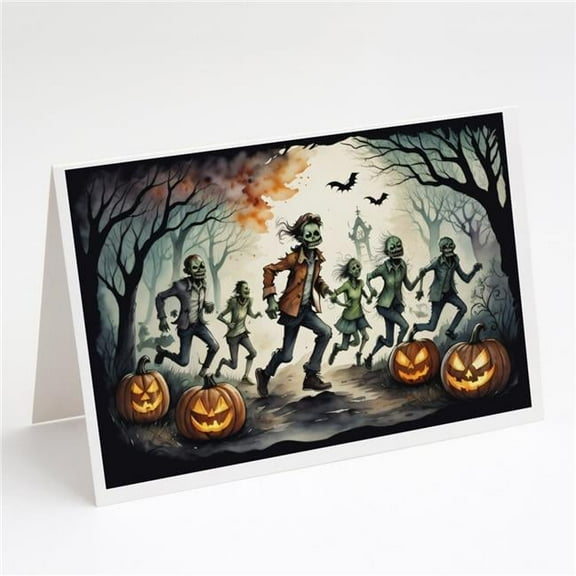 5 x 7 in. Unisex Zombies Spooky Halloween Greeting Cards & Envelopes - Pack of 8