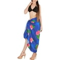 thumbnail image 3 of HAPPY BAY Women's Cover-up Beach Cover up Swimwear Wraps Vacation Swimsuit Long Coverups Beachwear Bikinis Pareos Summer Sarong One Size Han, Hibiscus, 3 of 5
