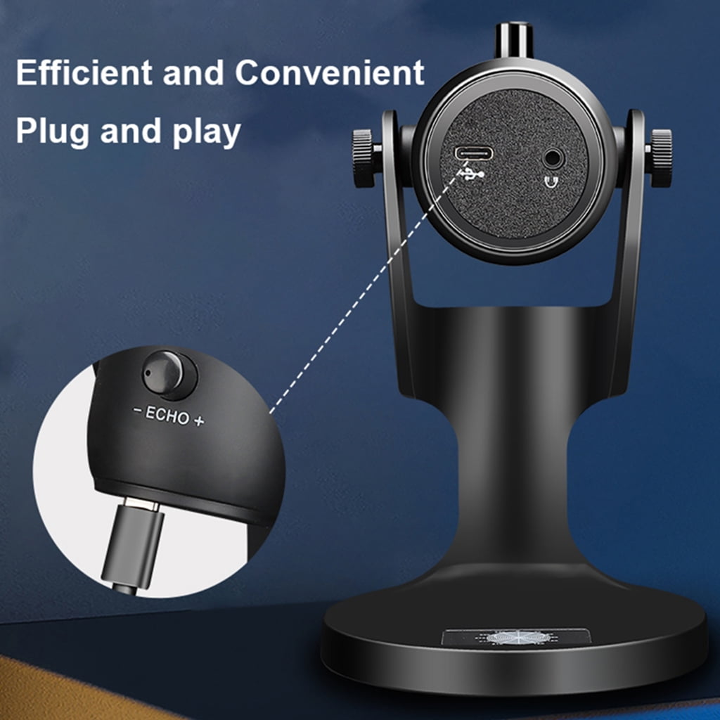 TINYSOME RGB Colorful USB Condenser Microphone Multipurpose Condenser Microphe Type-C for Recording PC Computer Chat Singing