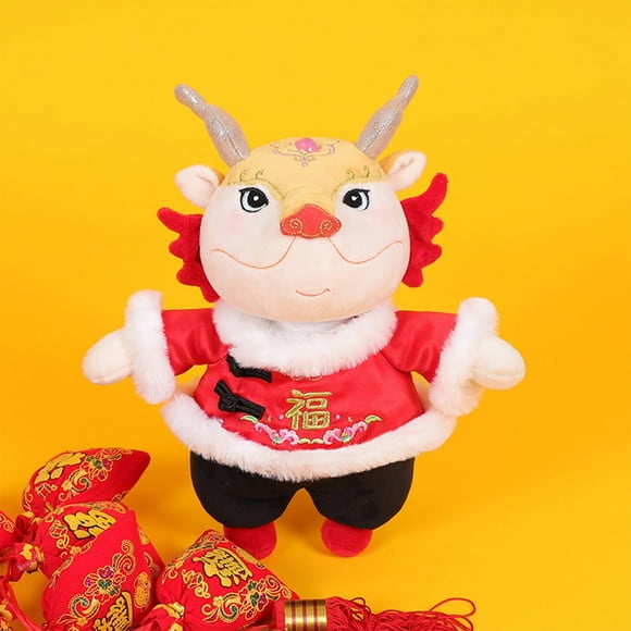 Fankiway F-U Long - Année du Dragon Chinois Poupée Dragon Peluche Jouets pour Enfants Jouets de Dégagement sur l'Autorisation