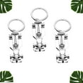 thumbnail image 3 of 3pcs Mini Racing Car Shape Keychains Creative Key Holder Stylish Key Ring Key Decoration Small Gift for Men Women Silver, 3 of 8
