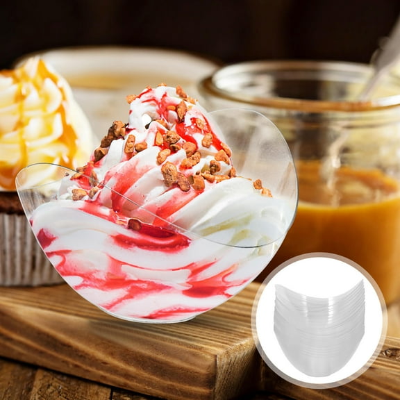 Raindrops 25Pcs Dessert Cups Clear Cake Cups Portable Fruit Cups Appetizer Cups for Pudding Cake Dessert Fruit