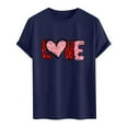 thumbnail image 4 of EchfiProm Graphic Tees for Men Short Sleeve Shirts Valentine Athletic Navy Young Mens Tops Love Heart S, 4 of 5