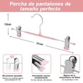 thumbnail image 2 of 30 Piezas Ganchos con Pinzas para Pantalones y Faldas - Perchas con Clip Antideslizante, Acero Inoxidable con Goma Protectora - Organizador de Jeans y Ropa sin Arrugas Gancho Giratorio (Rosa), 2 of 7