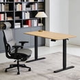 thumbnail image 4 of CQSXDA Adjustable Height Electric Standing Desk With Mahogany Top 24x48 Inches For Comfortable Home Office Workstation，Amber+Graphite,Natural Wood, 4 of 14