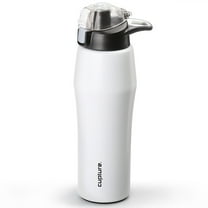 Cupture Action Bottle Flip Top with Handle - 22oz Double Wall Vacuum-Insulated Stainless Steel Water Bottle (White)
