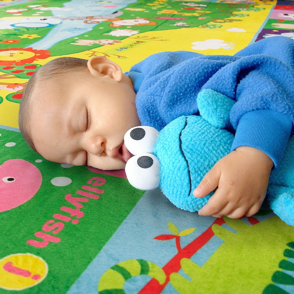 beetoy Baby Play Mats for Floor Crawling Mat Baby Play Rug Foldable Non-Slip Thick Plush Surface Animal Alphabet Play Mat for Baby (59 * 44 Inch, 6mm)