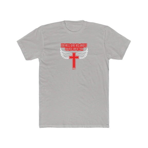 God Will Give His Angels Charge Over You Men's Cotton Crew Tee