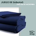 thumbnail image 3 of Juego de Sábanas King Size The Shop, Gris Claro, Microfibra, Material Transpirable, No Alergénico azul marino, 3 of 7