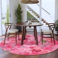 thumbnail image 3 of Round Rug 6Ft Washable Non-Slip, Valentine's Day Circle Area Rugs for Living Room Bedroom, Watercolor Roses Flowers Butterfly Romance Indoor Floor Mats Carpet Runner for Home Decor Aesthetic, 3 of 8