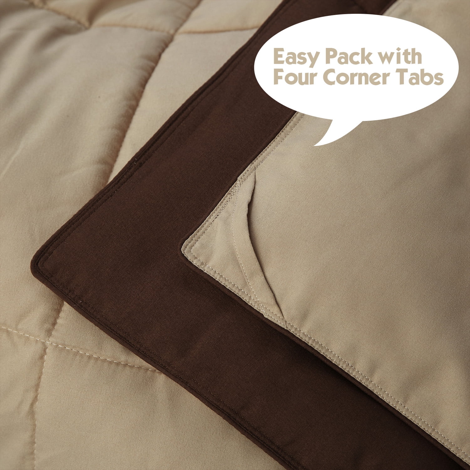 HIG Light Weight Down Alternative Comforter, King, Chocolate, Reversible