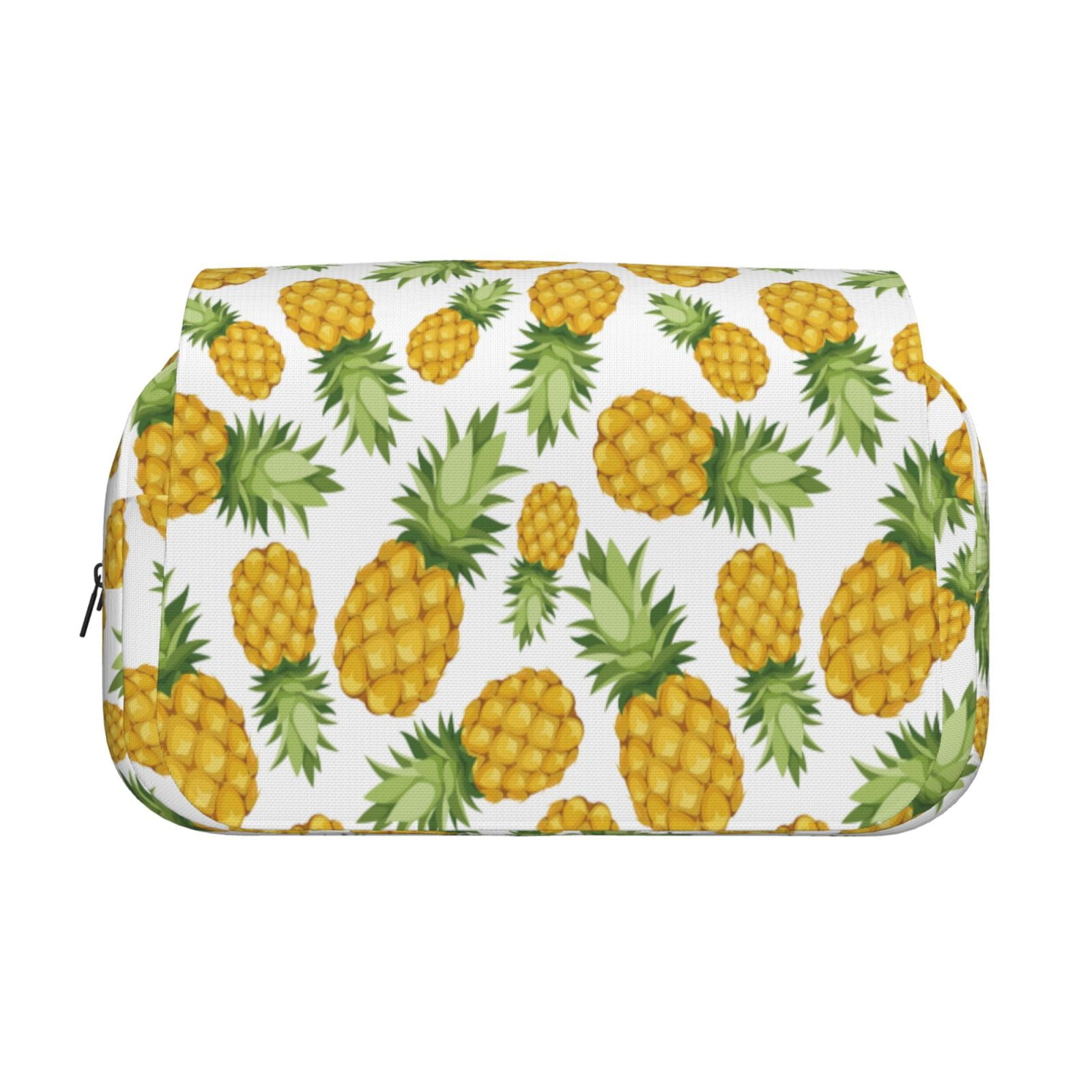Rateoe Pineapple Pattern Double Clamshell Pen Case, Storage Organizer with Two Zipper Compartments– Holds Up to 50 Pencils & Pens