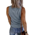 thumbnail image 5 of Sleeveless Women Slim Fit V Neck Button Ribbed Henley Tank Tops, 5 of 5