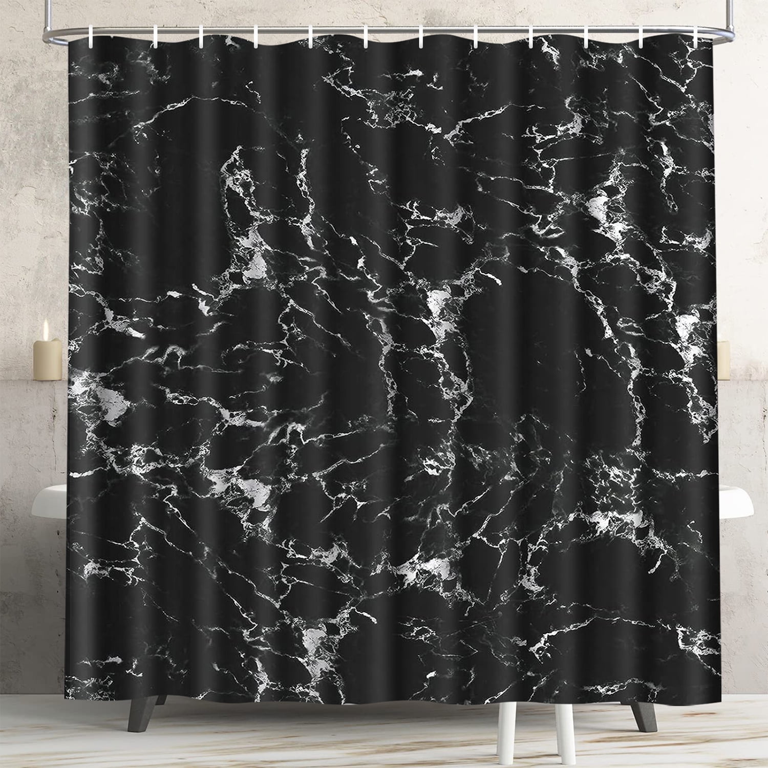 Lavsils 4Pcs Black Marble Shower Curtain Set, Bathroom Set with Shower  Curtain and Rugs and Accessor…See more Lavsils 4Pcs Black Marble Shower  Curtain