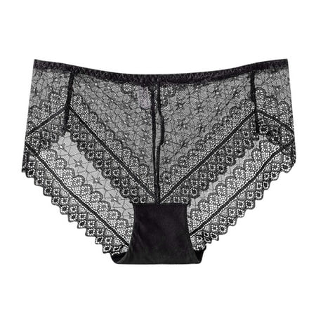 

Panties for Women Women s Comfortable Playful High Waist Hollowed Out Underwear Lace Simple Long Sleeve Shirts for Women Black