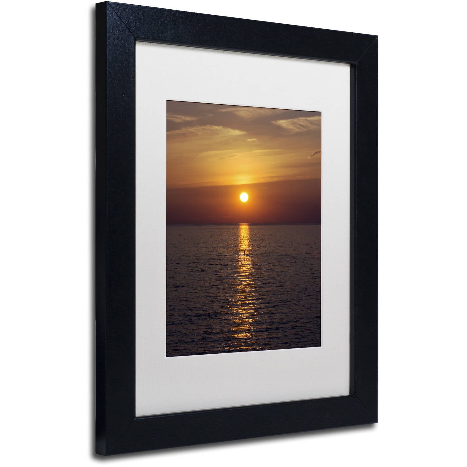 Trademark Fine Art "Sunset Paddleboard" Canvas Art by Kurt Shaffer, White Matte, Black Frame