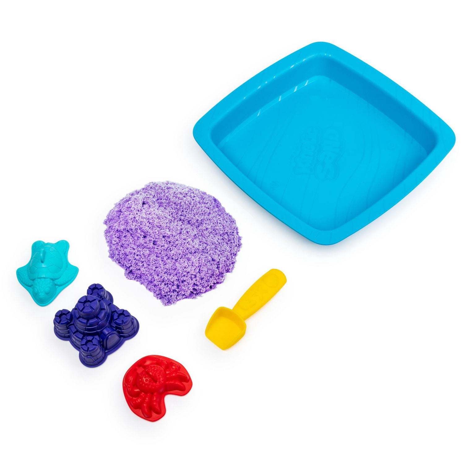 Kinetic Sand, Sandbox Set Kids Toy with 1lb All-Natural Purple Kinetic Sand and 3 Molds, Sensory Toys for Kids Ages 3 and up