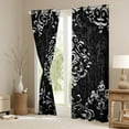 thumbnail image 3 of Manfei Victorian Damask Curtains and Drapes (52x63), Vintage Baroque Floral Blackout Curtains for Bedroom, Black Gray Window Drapes, Stylish Bedroom Decor, 3 of 6