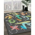 thumbnail image 2 of Ahgly Company Indoor Round Patterned Black Novelty Area Rugs, 4' Round, 2 of 6