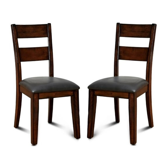 Furniture of America Arlen Wood Dining Chair in Dark Cherry (Set of 2)