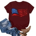 thumbnail image 4 of Sexlip Womens Swimsuit Set Waving Flag Print Cover Up Design Crew Neck Short Sleeve Loose Silhouette Lightweight Fabric for Beach Vacations Red M, 4 of 4