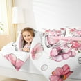 thumbnail image 4 of Manfei Fashion Perfume Bedding Comforter Set,Pink Flower Floral Twin Comforter Sets,Romantic Theme Bedding Set For Girl Teens,Breathable Home Decor Reversible,2 Pieces, 4 of 8