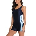 thumbnail image 3 of Sociala Color Splicing One Piece Sport Swimsuit For Womens Racerback Training Modest Swimwear, 3 of 6