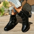 thumbnail image 4 of Dakaela Bottes à la Cheville pour Femmes Talons Blocs Bas Boutons Bottines Vintage d'Automne Bout Rond Escarpins de Robe Travail pour Dames Chaussures Noires 9, 4 of 8