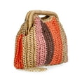 thumbnail image 4 of Time and Tru Women's Striped Straw Frame Clutch Handbag, Multicolor, 4 of 5