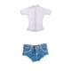 thumbnail image 1 of de pantalones cortos de jeans de blanca de 1/6 para accesorio de, 1 of 9