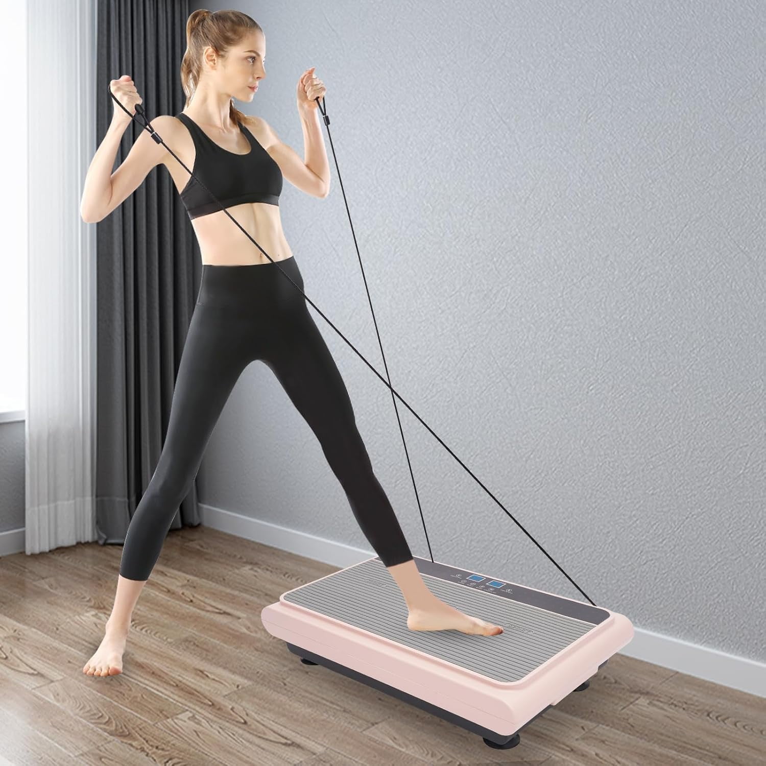 Miumaeov Vibration Plate Exercise Machine, Whole Body Workout Vibration Fitness Platform, Home Training Equipment for Weight Loss & Toning
