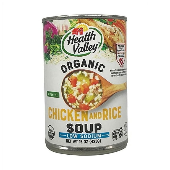 Health Valley Organic Soup No Salt Added Chicken and Rice 15 oz Pack of 3