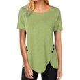 thumbnail image 4 of Landzoo Women'S T-Shirt Solid Color Short Sleeve Crew Neck Tops Summer Casual Women Tees Size S Green, 4 of 5