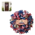 thumbnail image 4 of Anniversary Patriotic Wreath, 4th of July Wreath for Front Door with Wooden Eagle Sign & Red White Blue Ribbon, 15 Inch, 4 of 8