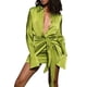 thumbnail image 1 of SAYOO, vestido camisero de manga larga para mujer, botones informales, Color sólido, vestido de fiesta envolvente para playa, Club, ropa de calle SAYOO  moda, 1 of 8