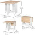 thumbnail image 3 of HOMCOM Foldable Dining Table, Drop-Leaf Folding Table with Storage Shelf, 3 of 10
