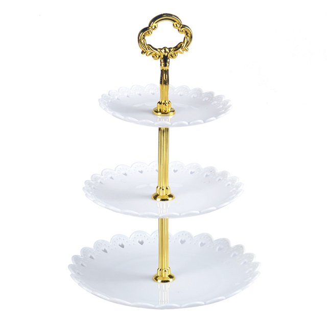 3 Layers Vegetable Fruits Plate Cake Dessert Stand for Wedding Birthday Party 1#